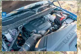  ??  ?? 02 MONSTERS
Dwarfed by a monster engine bay is a monster 6.4L Hemi V8.