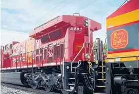  ?? TAMMY LJUNGBLAD KANSAS CITY STAR/TRIBUNE NEWS SERVICE FILE PHOTO ?? The new Canadian Pacific Kansas City will operate nearly 33,000 kilometres of rail and employ nearly 20,000 people.