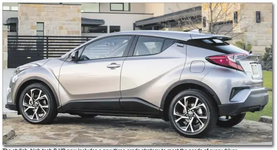  ??  ?? The stylish, high-tech C-HR now includes a new three-grade strategy to meet the needs of every driver
