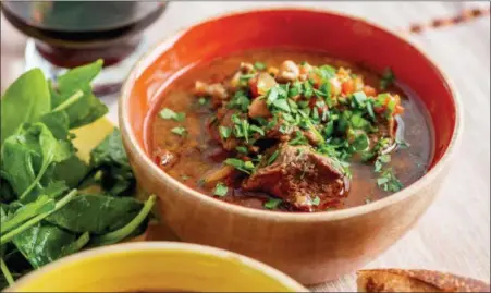  ?? PHOTOS BY CHEYENNE COHEN VIA AP ?? Instant Pot Mediterran­ean lamb stew. This dish is from a recipe by Katie Workman.