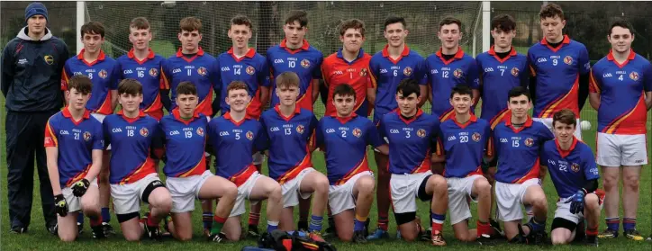  ??  ?? The Coláiste Eoin, Hacketstow­n team who lost out in the Leinster ‘C’ final last Wednesday to O’Carolan College of Nobber, Meath.