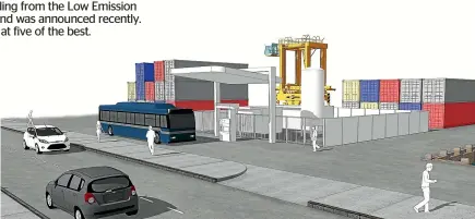  ??  ?? An artist’s impression of Ports of Auckland’s proposed hydrogen production plant and filling station.