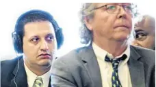  ?? LANNIS WATERS/THE PALM BEACH POST ?? Nouman Raja sits with his attorneys as he listens to audio analyzed by audio expert Frank Piazza as it is played during Raja's “stand your ground” hearing.