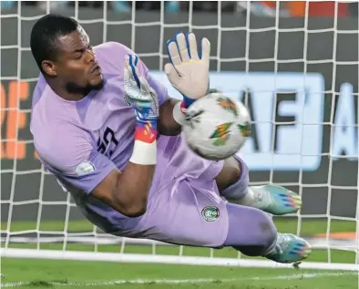  ?? ?? Stanley Nwabili’s heroics ensures that Nigeria defeated South Africa to book a place in AFCON 2023 final on Sunday