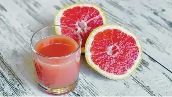  ?? Getty Images ?? A daily glass of grapefruit juice can boost the potency of some statins by 260 percent.