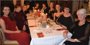  ??  ?? Wexford Golf Club lady Captain Lily Rowe, lady President Richella McCarville, lady Vice-Captain Beppi O’Connor, with family and friends at Wexford ladies Christmas party 2019.