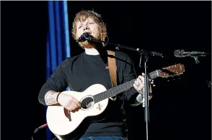  ?? PHOTO: GETTY IMAGES ?? Ed Sheeran and Easter put the monthly spending in overdrive, Paymark spending data shows.