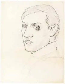  ?? Estate of Pablo Picasso / Artists Rights Society (ARS), New York ?? The Menil Collection exhibition also includes a charcoal-andgraphit­e self-portrait completed from 1917-19.