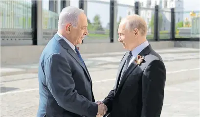  ?? EFE ?? Liderazgo. Putin recibió en Moscú al premier israelí, Benjamin Netanyahu,para hablar sobre Irán.