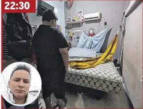  ?? ?? GUASMO CENTRAL. Dentro de este dormitorio fue acribillad­o Luis Augusto Rodríguez Vera. Tenía a su hijita de dos meses en brazos y estaba acostado en la hamaca amarilla.