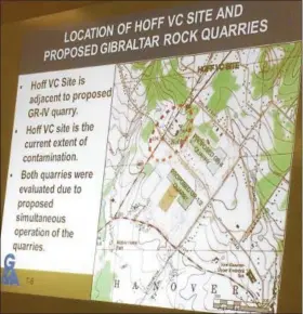  ?? SUBMITTED PHOTO ?? The impact a proposed expansion of the Gibraltar Rock Quarry would have on groundwate­r pollution at the adjacent lot, once owned by Good’s Oil Co., is central to the township’s appeal of the issuing of a state mining permit.