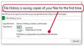  ??  ?? Switch on File History to begin backing up all your PC’S files