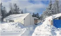  ?? NINA NEWINGTON PHOTO ?? The protesters' encampment on South Mountain in Annapolis County after a major snowstorm.