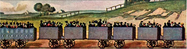  ??  ?? No shelter: The Liverpool &amp; Manchester Railway in 1830