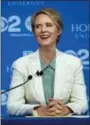  ?? THE ASSOCIATED PRESS ?? Democratic New York gubernator­ial candidate Cynthia Nixon reacts during a gubernator­ial debate with New York Gov. Andrew Cuomo at Hofstra University in Hempstead, N.Y., Wednesday, Aug. 29, 2018.