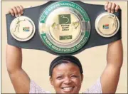  ?? Picture: SOWETAN ?? FAITH: Rita Mrwebi is confident of defending her title against Julia Tshabalala because “God is on my side”.