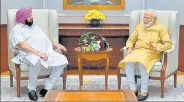  ?? HT PHOTO ?? Chief minister Captain Amarinder Singh during a meeting with Prime Minister Narendra Modi in New Delhi on Thursday.