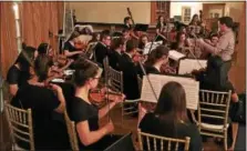  ?? REBECCA BLANCHARD — DIGITAL FIRST MEDIA ?? The Boyertown Area Senior High School String Ensemble performs during the 2018 Boyertown Area Progress Dinner on Jan. 17.