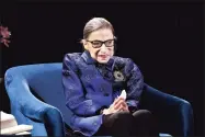  ?? Eugene Gologursky / Getty Images for Berggruen Institute ?? Justice Ruth Bader Ginsburg speaks onstage at the fourth annual Berggruen Prize Gala In New York City on Dec. 16, 2019 n New York City.