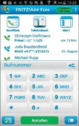  ??  ?? Mit der Fritzapp Fon können Sie per VPN über die Fritzbox mit Ihrer Festnetznu­mmer telefonier­en.