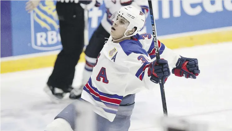  ?? RONI REKOMAA / LEHTIKUVA VIA THE ASSOCIATED PRESS ?? Auston Matthews is currently a star centre in the Swiss Elite League and projected to go first overall in this year’s NHL draft.