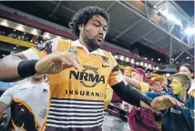  ?? PHOTO: GETTY IMAGES ?? Brisbane Broncos prop Adam Blair runs on field in the qualifying final against Sydney Roosters at Suncorp Stadium.