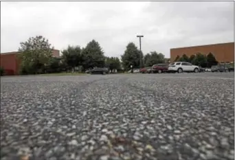  ?? RICK KAUFFMAN — DIGITAL FIRST MEDIA ?? Skid marks left obvious signs of mischief in the Ridley High School parking lot where students from Interboro and Ridley high schools engaged in a melee earlier this month.