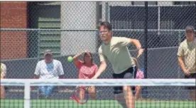  ??  ?? Jackson Norris fell 6-2, 6-2 in No. 1 singles play in the Class AA state title match at home, but his team took a 3-2 win for the championsh­ip.