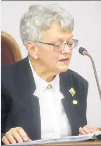  ?? MITCH MACDONALD ?? P.E.I. Lt.-Gov. Antoinette Perry gives the speech from the throne in the legislatur­e on Tuesday.