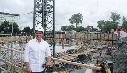  ?? JOEL CEAUSU, SPECIAL TO THE MONTREAL GAZETTE ?? Jack Arduini, president of T.G. Beco, at the constructi­on site in Laval where his company is building two 14-storey towers that will house a total of 292 rental units.