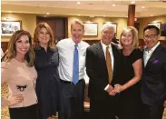  ?? Photo courtesy of Stewart Title ?? Among those attending the luncheon were, from left, Roseann Rogers, Christina Sacco, Frank Billingsle­y, Mike Brubaker, Elizabeth Rankin-Rice and Leash Lu.
