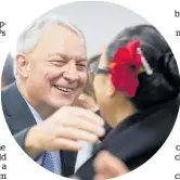  ?? Photo / Jason Oxenham ?? Phil Goff embraces a supporter at the launch of his campaign in Papatoetoe.