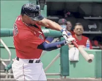  ?? Mark Brown / Getty Images ?? Xander Bogaerts went 0-for-2 in his spring debut on Friday, but said he would be ready for opening day. He said he already feels ready to go. He was slowed by a sore shoulder when he showed up to spring training and hasn’t been cleared yet to play the field.