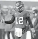  ?? DANIEL KUCIN JR/AP ?? Buccaneers’ Tom Brady in action during a playoff game against Washington on Jan. 9 in Landover, Md.