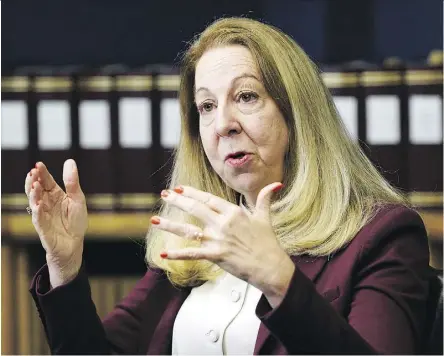  ?? LARRY WONG ?? Court of Queen’s Bench Chief Justice Mary Moreau says managing the court’s case backlog is critical. The delays are attributed to a shortage of judges and prosecutor­s, overworked court staff and a growing population.