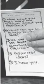  ?? CAROLYN KASTER/ASSOCIATED PRESS ?? President Donald Trump holds notes during Wednesday’s listening session at the White House.