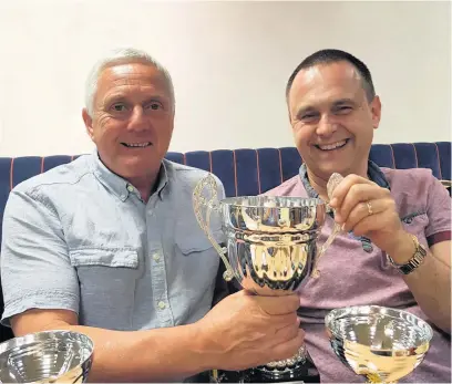  ??  ?? Nuffield back patient David Cheal from Barry with Martin Thomas from Cowbridge who won the Gents Pairs at Paris in June 2018