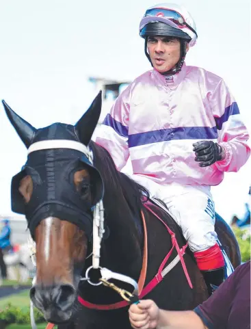  ?? Picture: ALIX SWEENEY ?? ON MISSION: Wanderson D’Avila aboard Space Time after winning a Class 6 Plate over 1200m for trainer Janel Ryan of Tolga.