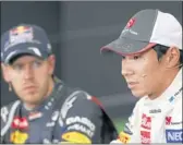  ?? Picture: REUTERS ?? Winner Sebastian Vettel with Sauber’s Kamui Kobayashi, who thrilled local fans by finishing third at Suzuka.