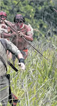  ??  ?? On the run: Charlie Hunnam, left, as Percy Fawcett in The Lost City of Z