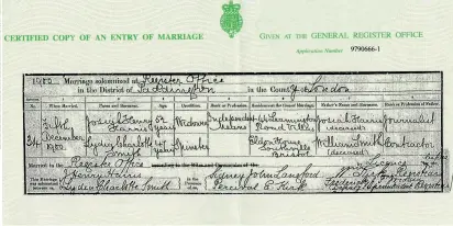  ??  ?? Marriage of Josiah Henry Harris to Lydia Smith where he says he is a widower