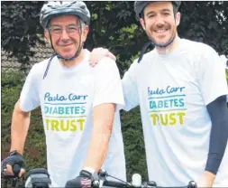  ?? Picture: Rosalind Dewar/Paula Carr Diabetes Trust ?? Geoff Whitington and son Anthony are taking on the Prudential London-Surrey 100 ride