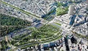  ??  ?? Le projet de la future porte Maillot comprend la création d’un jardin.