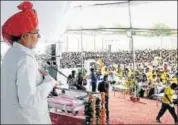  ?? HT PHOTO ?? Kailash Satyarthi's talks on ‘Surakshit Bachpan Surakshit Bharat at DAV School in Jaipur on Wednesday.