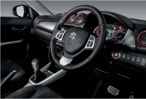  ??  ?? Comfortabl­e, relatively simple, functional interior packed with features like GPS, traction selection, Bluetooth… [Photo courtesy Suzuki.]