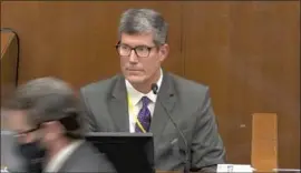  ?? Court TV ?? DR. ANDREW BAKER, the medical examiner who ruled George Floyd’s death a homicide, said Floyd’s heart could not withstand the stress of his violent arrest.