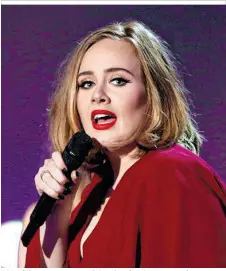  ??  ?? 100 Millionen Tonträger: Adele geht mit zehn Grammys ins Rennen