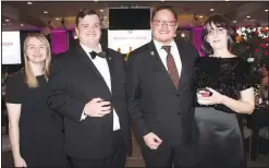  ?? (NWA Democrat-Gazette/Carin Schoppmeye­r) ?? Tiffany and Zack Gramlich (from left) and Shadow Robinson and Jennifer Petrovich attend the On Call Gala.