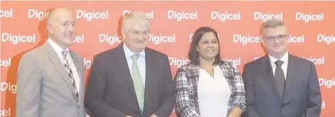  ?? Photo: AATIKA PATEL ?? From left: Digicel Fiji chief executive, Darren McLean, Digicel Group chairman, Denis O’Brien, Digicel Head of Marketing, Sheryl Singh, and Digicel Group chief executive, Colm Delves yesterday.