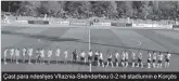  ??  ?? Çast para ndeshjes Vllaznia-Skënderbeu 0-2 në stadiumin e Korçës